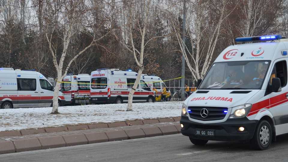 The blast took place near a bus stop at the campus of Erciyes University in Kayseri city.