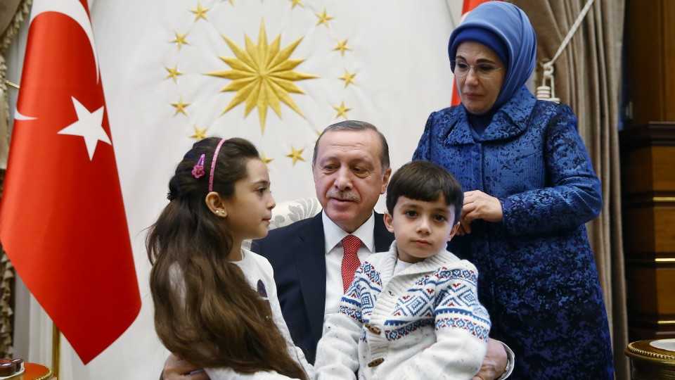 President Erdogan and his wife hosted Bana Alabed and her brother in Ankara's presidential palace on December 21, 2016.