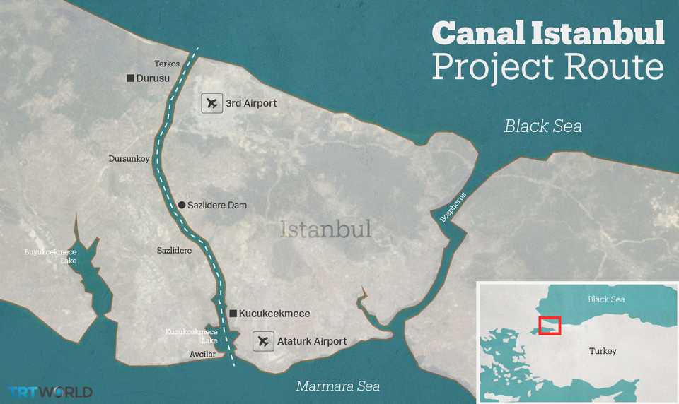 Some 369,000 people live in the area that could be impacted by the canal, according to the Turkish Data Analysis Centre, a research company.