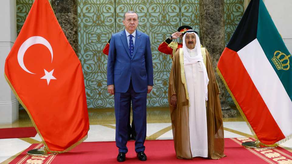 Turkish President Recep Tayyip Erdogan met with Emir of Kuwait Sabah Al Ahmad Al Jaber Al Sabah in Kuwait City, Kuwait, July 24, 2017.