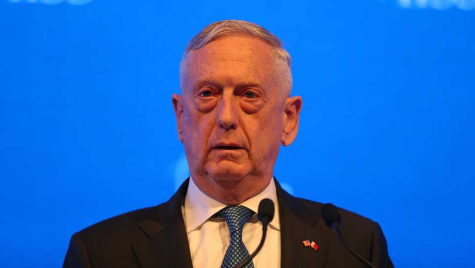 US Defense Secretary James Mattis speaks during the second day of the 14th Manama dialogue, Security Summit in Manama, Bahrain on October 27, 2018.