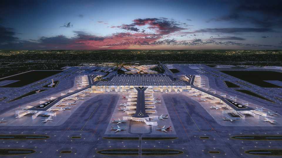 Artist's image of the new Istanbul airport, which has its soft opening on October 29, 2018.