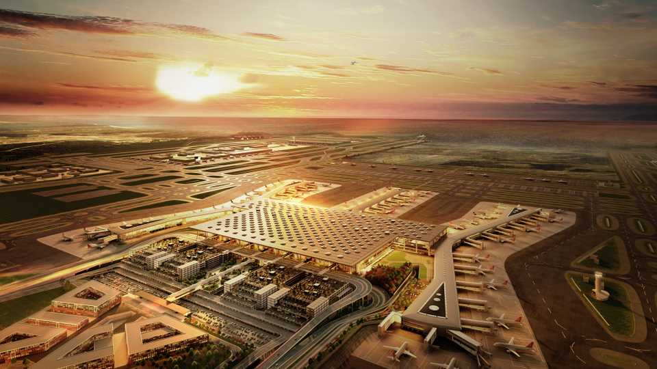 Turkey's new Istanbul Grand Airport has been built by a consortium of five contractors - Limak, Kolin, Cengiz, Mapa and Kalyon