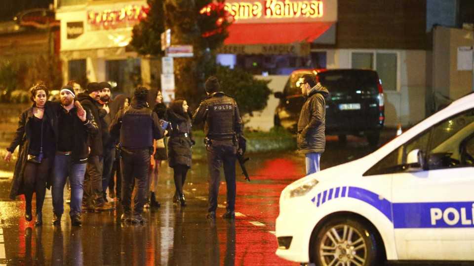 Police secure area near an Istanbul nightclub, Turkey, January 1, 2017.