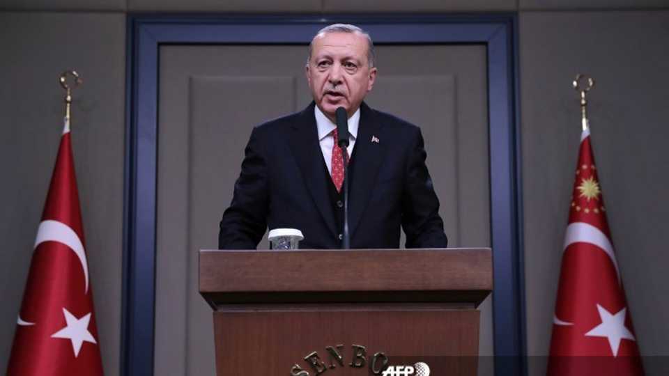 Turkey's President Recep Tayyip Erdogan holds a press conference in Ankara, on November 10, 2018.