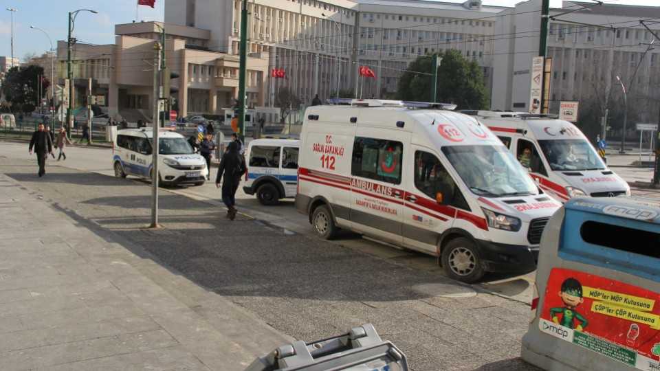 Medics at the scene of the attack in Gaziantep on January 10, 2017.