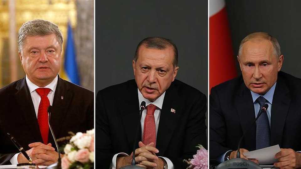 Turkey's President Recep Tayyip Erdogan holds phone conversations with his Russian and Ukrainian counterparts over the recent tension between the countries in the Black Sea on November 28, 2018.