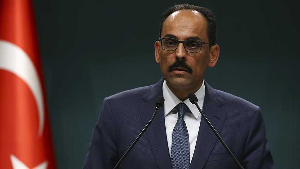Turhish Presidential spokesman Ibrahim Kalin briefs reporters in the capital Ankara after a Cabinet meeting in December 24, 2018.