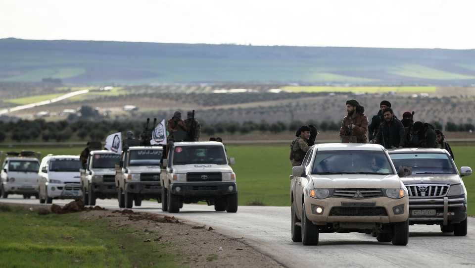 Turkey-backed Free Syrian Army ride on trucks at Manbij countryside, Syria December 28, 2018.