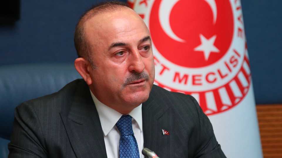 Turkish Foreign Minister Mevlut Cavusoglu makes a speech as he attends the brief of Turkish Parliamentary Committee on Foreign Affairs about latest developments in Turkish foreign policy, in Ankara, Turkey on January 09, 2019.