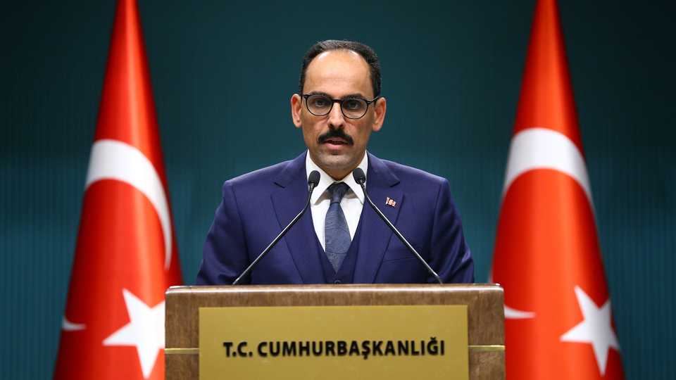 Turkish Presidential Spokesman Ibrahim Kalin holds a press conference at Presidential Complex in Ankara, Turkey. (January 08, 2019)