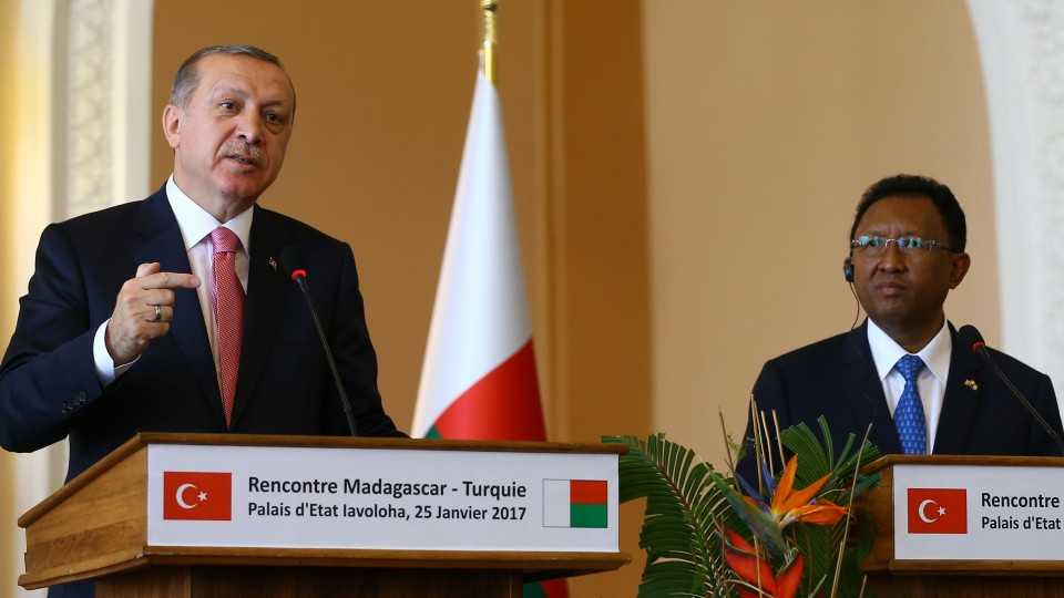 Erdogan's comments came during a news conference held with Madagascar's President Hery Rajaonarimampianina in Antananarivo.