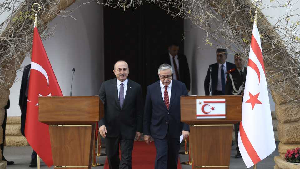 Turkey’s Foreign Minister Mevlut Cavusoglu and TRNC’s President Mustafa Akinci held a meeting in Nicosia, January 25, 2019.