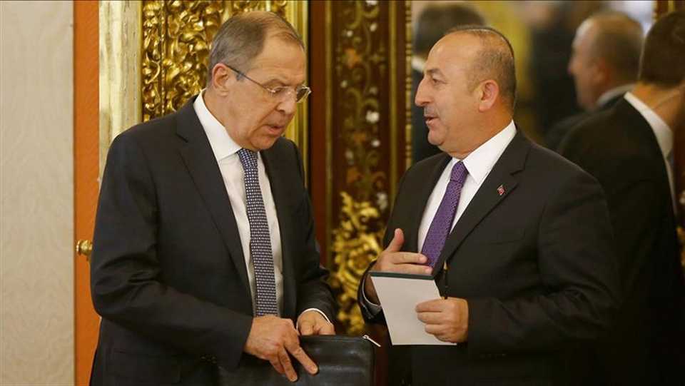 Turkish Foreign Minister Mevlut Cavusoglu (R) and his Russian counterpart Sergey Lavrov (L) reaffirm mutual commitment for Syria's stabilisation.
