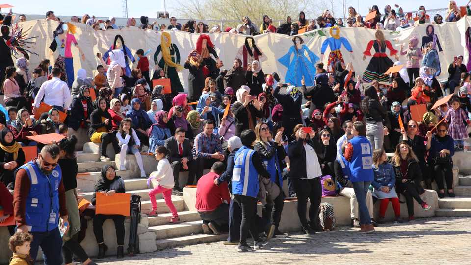 The Association for Solidarity with Asylum Seekers and Migrants holds the12th annual International Women's Day event in Nevsehir, Turkey, March 9, 2019.