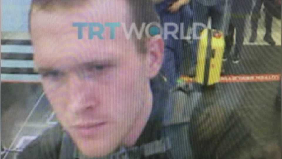 Brenton Tarrant, the terrorist behind the New Zealand mosque attack, is seen at a Turkish airport in this image accessed by TRT World.
