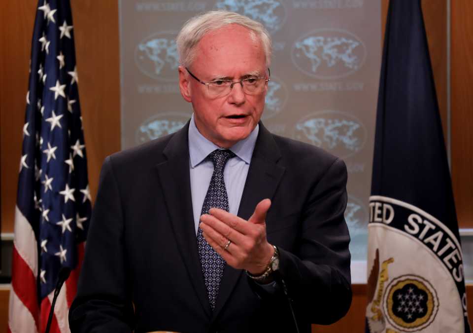 In this file photo, US Special Envoy for Syria James Jeffrey is seen in Washington at a press conference. November 14, 2018.