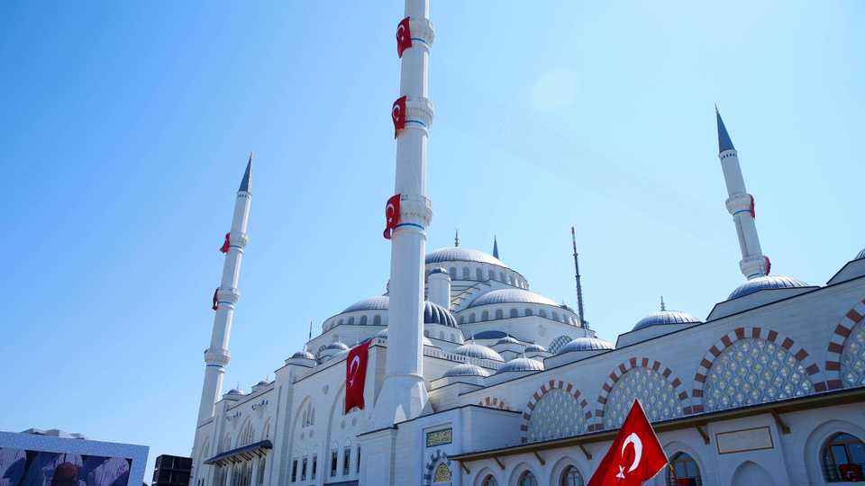Camlica, Turkey's largest mosque, as seen in Istanbul. May 3, 2019.