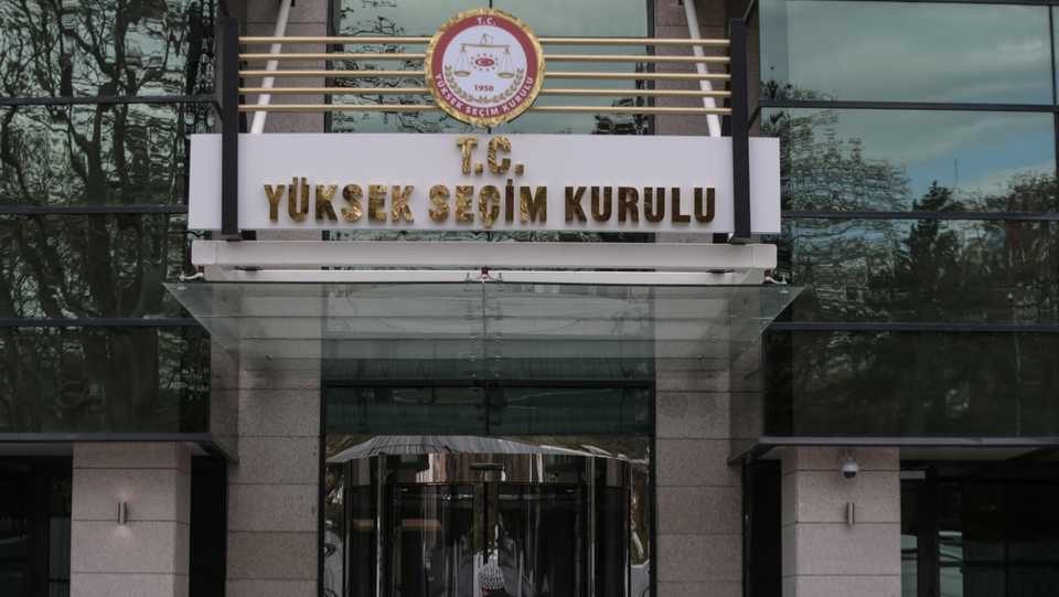 The picture taken on April 22, 2019 shows head office of Turkey's Supreme Election Council in Ankara.