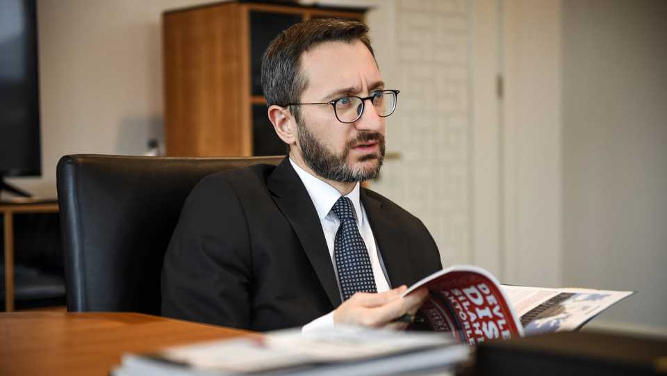 Presidential Communications Director Fahrettin Altun during an interview with Kriter Magazine published by the Political Economy Society Research Foundation (SETA).