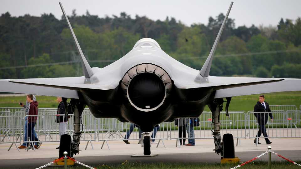 A Lockheed Martin F-35 aircraft is seen at the ILA Air Show in Berlin, Germany, on April 25, 2018.