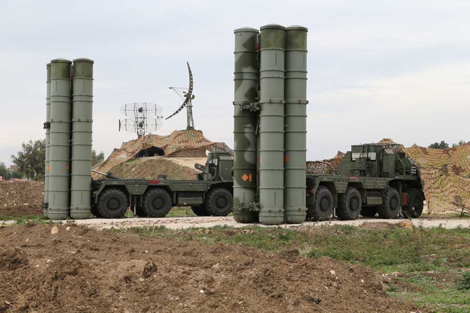 In this photo taken on Wednesday, Dec. 16, 2015 and provided by the Russian Defense Ministry Press Service, Russian S-400 long-range air defense missile systems are deployed at Hmeymim air base in Syria.
