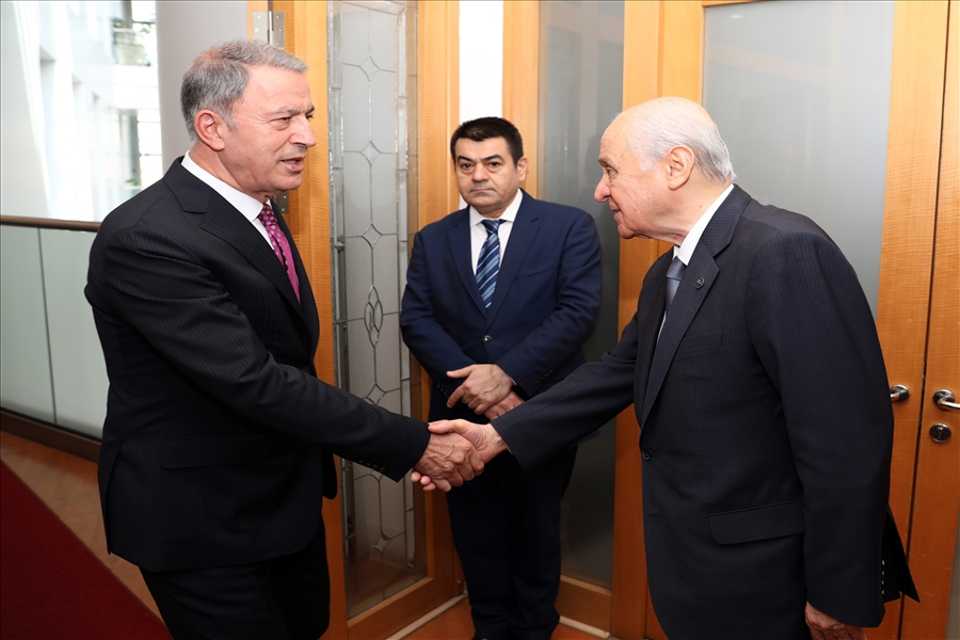 Turkish Defense Minister Hulusi Akar meets the MHP leader Devlet Bahceli, an ally of the government, on S-400 procurement from Russia.