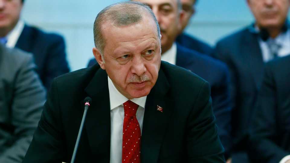 Turkish President Recep Tayyip Erdogan speaks during the South East European Cooperation Process Summit in Sarajevo, Bosnia and Herzegovina on July 09, 2019.