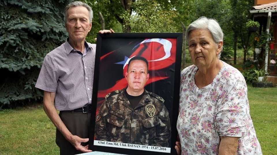 Ramazan Baysan and his wife remember their son, Ufuk Baysan, a chief of police in the Special Forces Command in Golbasi who died at the hands of putschists.