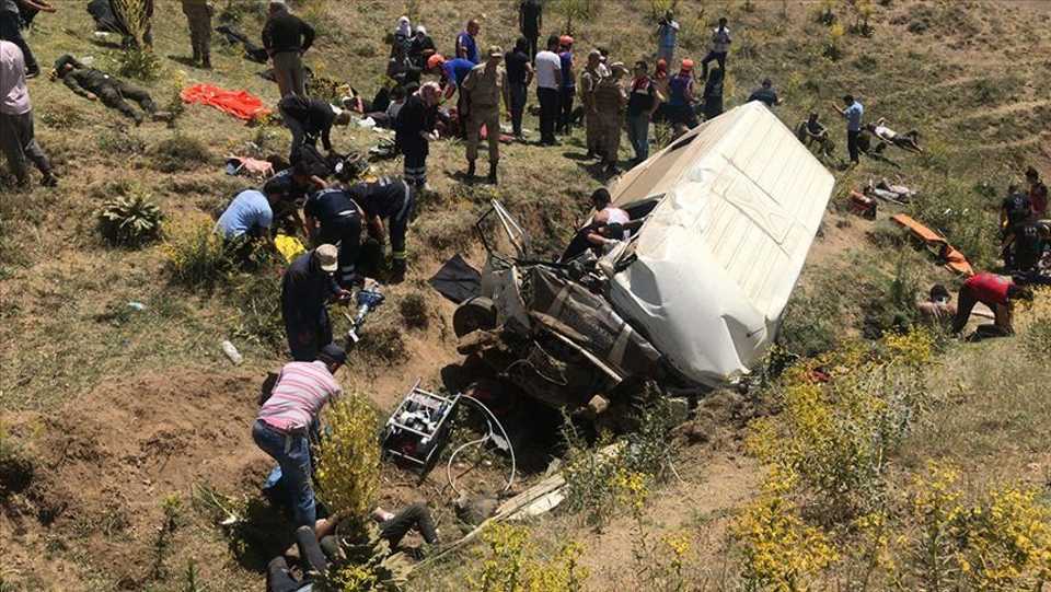 At least 15 migrants died after a bus crashed in Turkey's Van province.