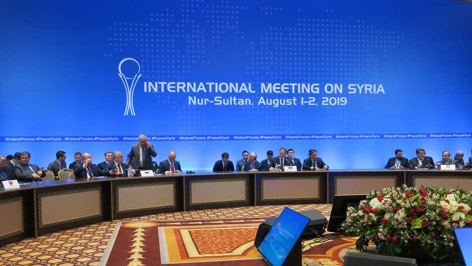 Thirteenth guarantors meeting on Syria, involves representatives of the guarantor countries (Russia, Iran and Turkey), held in Nur Sultan, Kazakhstan on August 02, 2019.