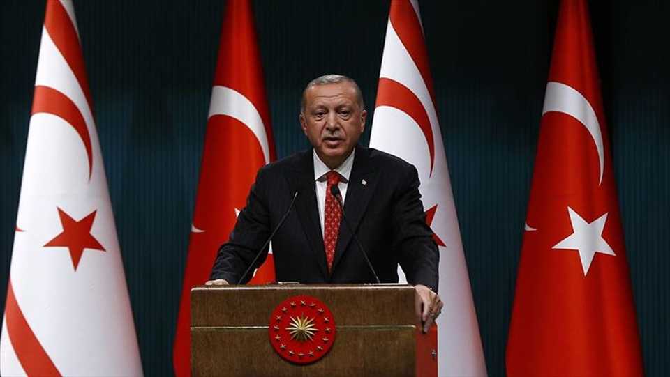 Turkish President Recep Tayyip Erdogan addressed a press conferences in Ankara, following his meeting with Ersin Tatar, Prime Minister of the Turkish Republic of Northern Cyprus (TRNC).