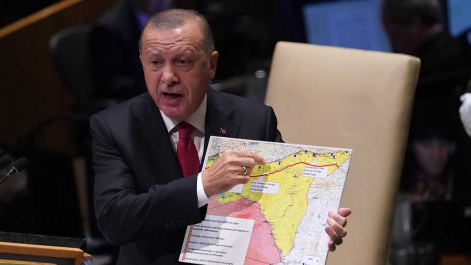 Turkey's President Recep Tayyip Erdogan at the UN Headquarters in New York on September 24, 2019.