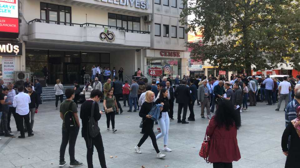 Public buildings, schools and shopping malls were evacuated after the earthquake in Corlu district of Tekirdag.