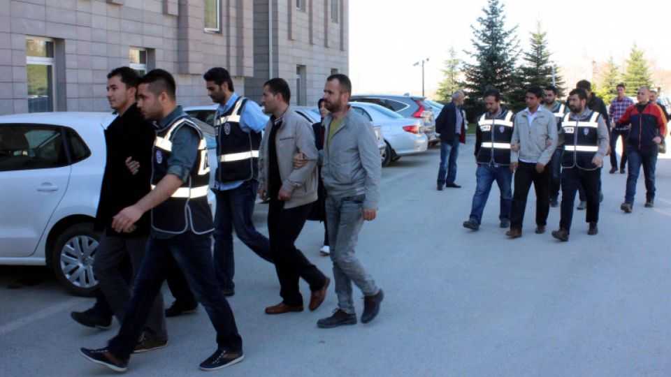Archive photo shows policemen taking ‘parallel state' suspects to the police headquarters in Turkey's Yozgat Province, April 17, 2016.