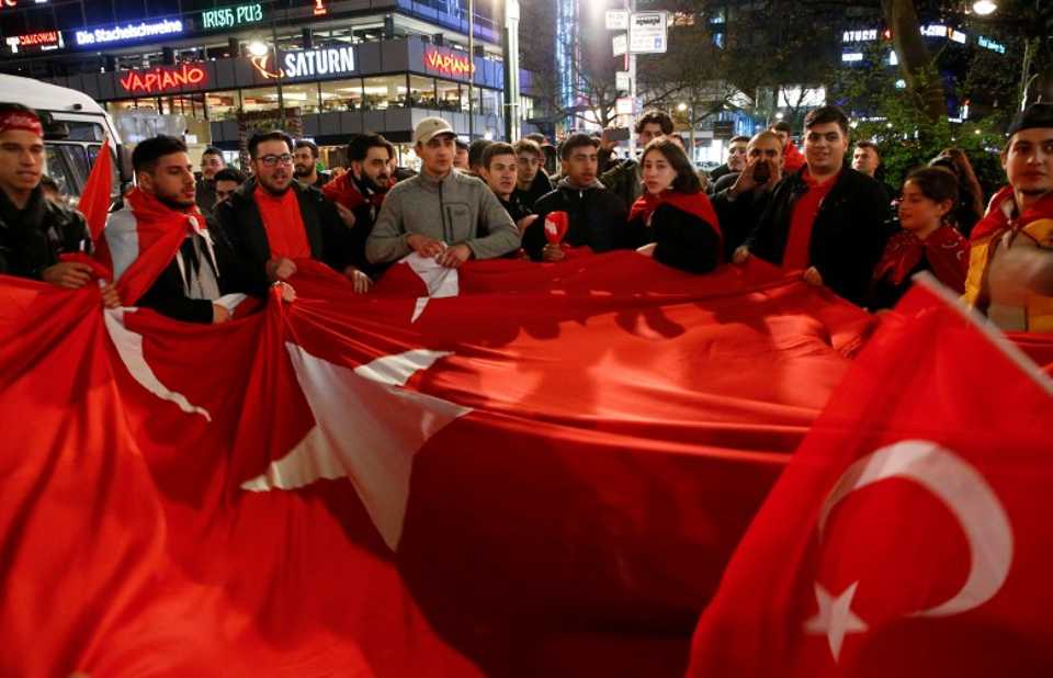 Thousands of German Turks took to the streets in jubilation after the 