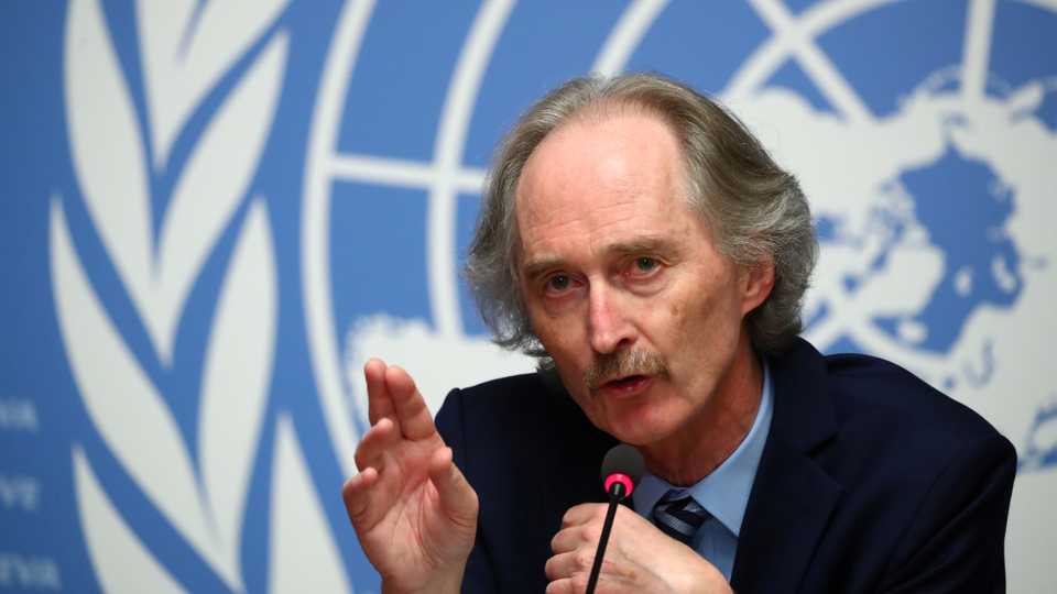 UN Special Envoy for Syria Geir Pedersen attends a news conference ahead of the meeting of the new Syrian Constitutional Committee at the United Nations in Geneva, Switzerland, October 28, 2019.