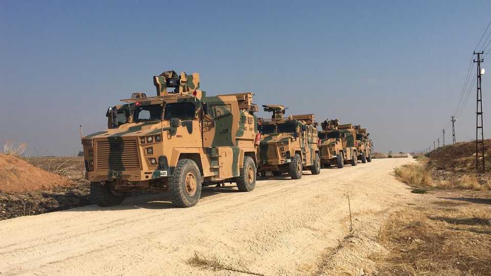 Turkish and Russian troops start their first joint ground patrols in northern Syria on November 1, 2019.