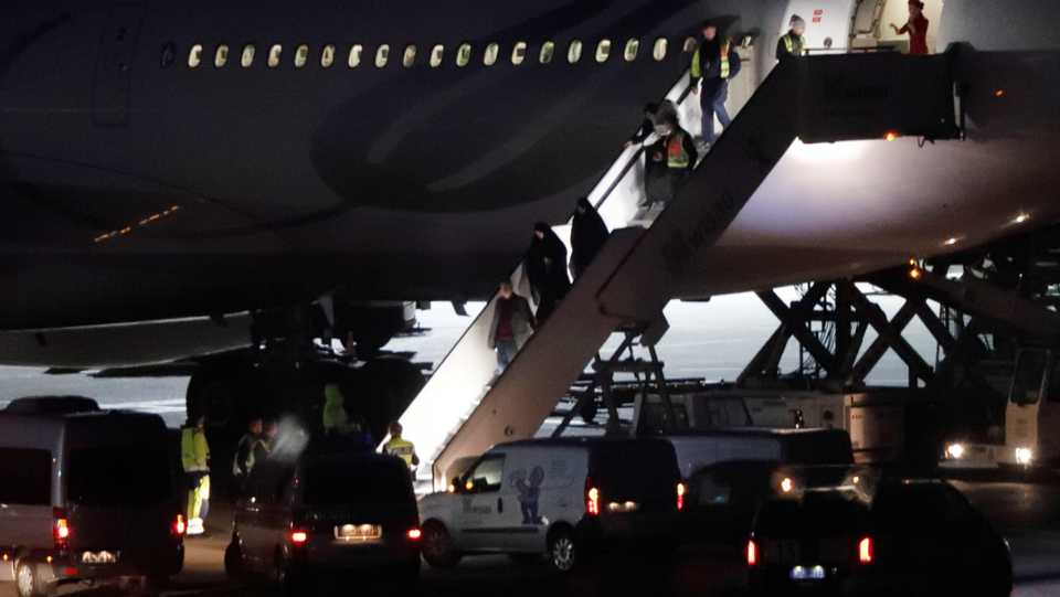 German-origin Daesh detainees and their families repatriated by Turkey arrive at Tegel Airport in Berlin Germany, on November 14, 2019.