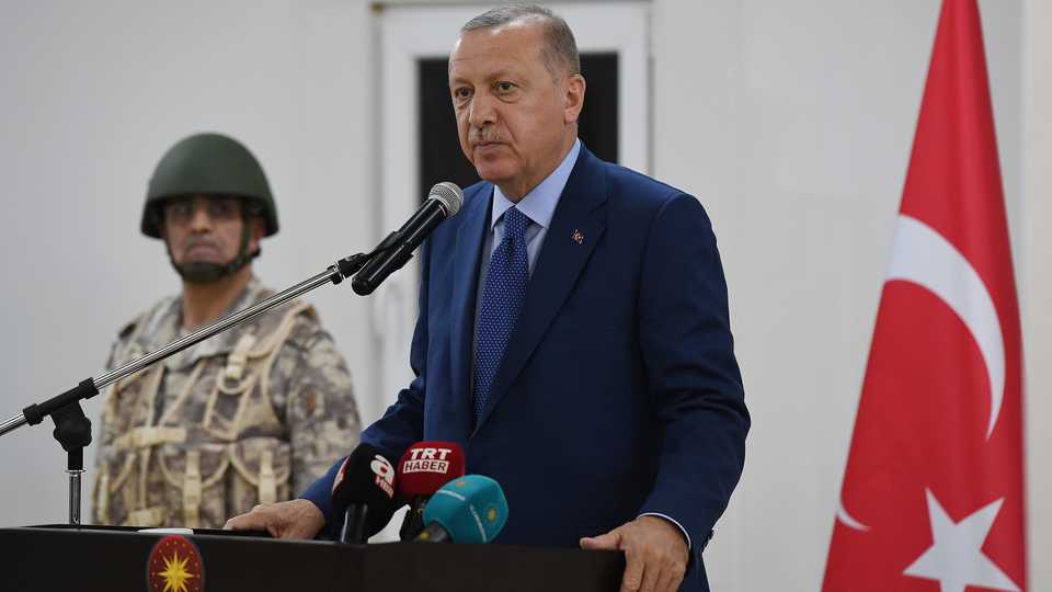 Turkey Prime Minister Recep Tayyip Erdogan visited the Turkey-Qatar Combined Joint Force Command in Doha, Qatar on November 25, 2019.