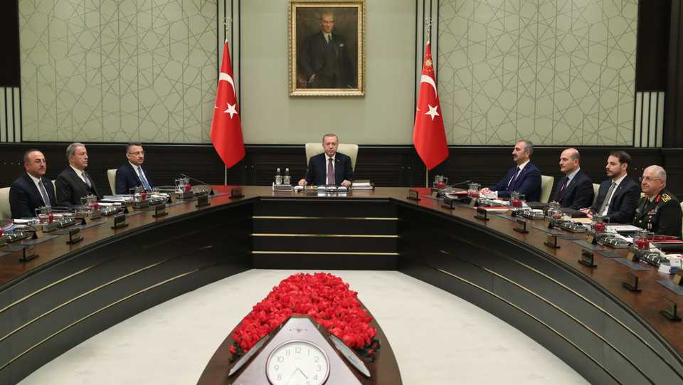 The National Security Council (NSC), chaired by Turkey's President Recep Tayyip Erdogan, Ankara, Turkey, November 26, 2019.