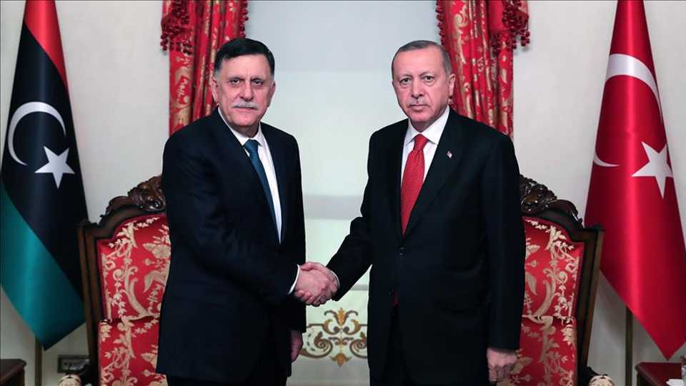 Turkish President Recep Tayyip Erdogan held a closed meeting with Fayez al-Sarraj, chairman of Presidential Council of Libya, at the Dolmabahce Palace in Istanbul.