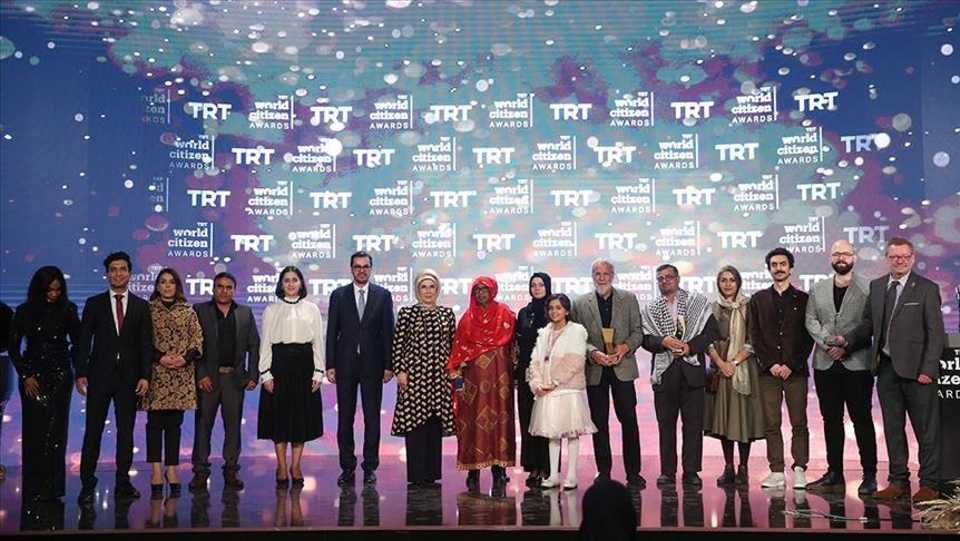 Speaking at the World Citizen Awards in the metropolitan city of Istanbul, Turkey's First Lady Emine Erdogan says, 