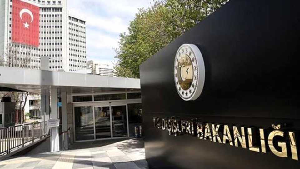 Fıle picture shows the entrance to Turkey's Ministry of Foreign Affairs in the Turkish capital Ankara.