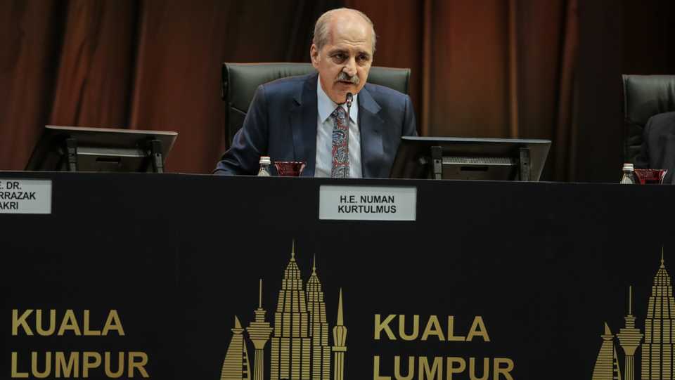 AK Party Deputy Chairman Numan Kurtulmus speaks during a panel at the Kuala Lumpur Summit in December 19, 2019.