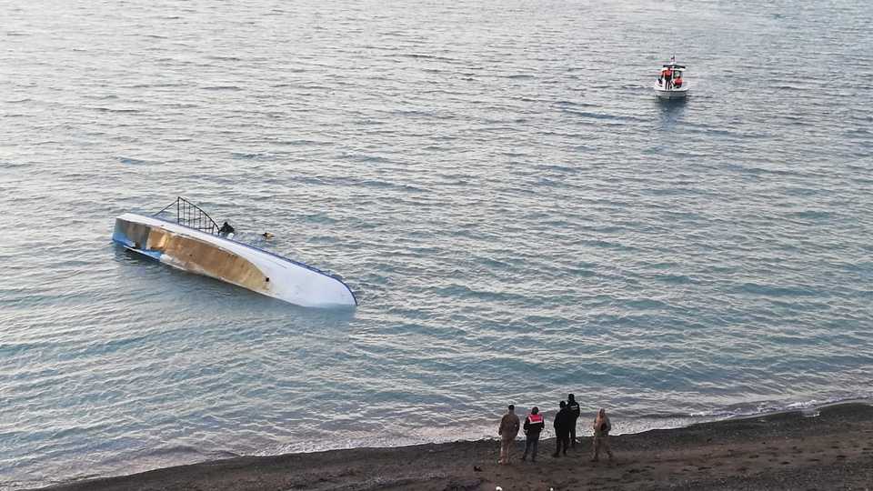 A boat carrying refugees and migrants sank in Turkey's Lake Van in Adilcevaz district of Bitlis. December 26, 2019.
