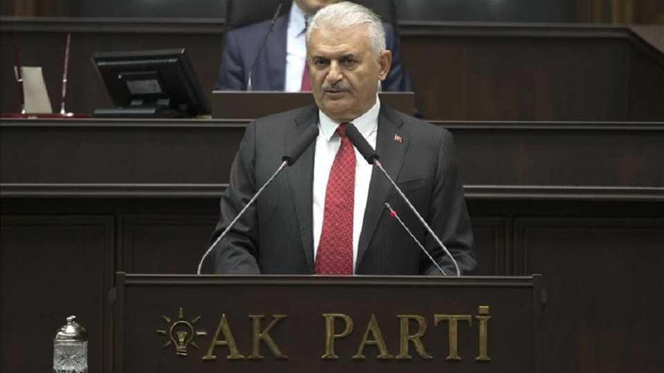 Turkish Prime Minister Binali Yildirim at a meeting in Ankara, Turkey on May 16, 2017.