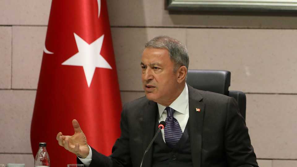 Turkish Defence Minister Hulusi Akar visits Roketsan in Ankara, Turkey on January 22, 2020.