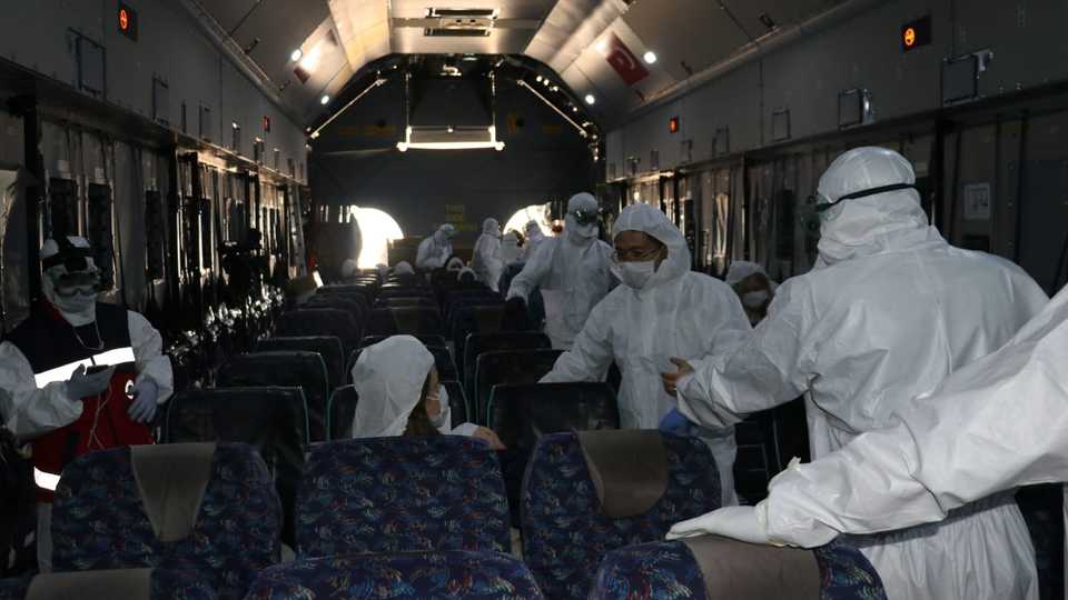 Total of 32 Turks, 10 foreign nationals arrive in Ankara after departing from epicentre of novel coronavirus Wuhan, China, February 1, 2020.
