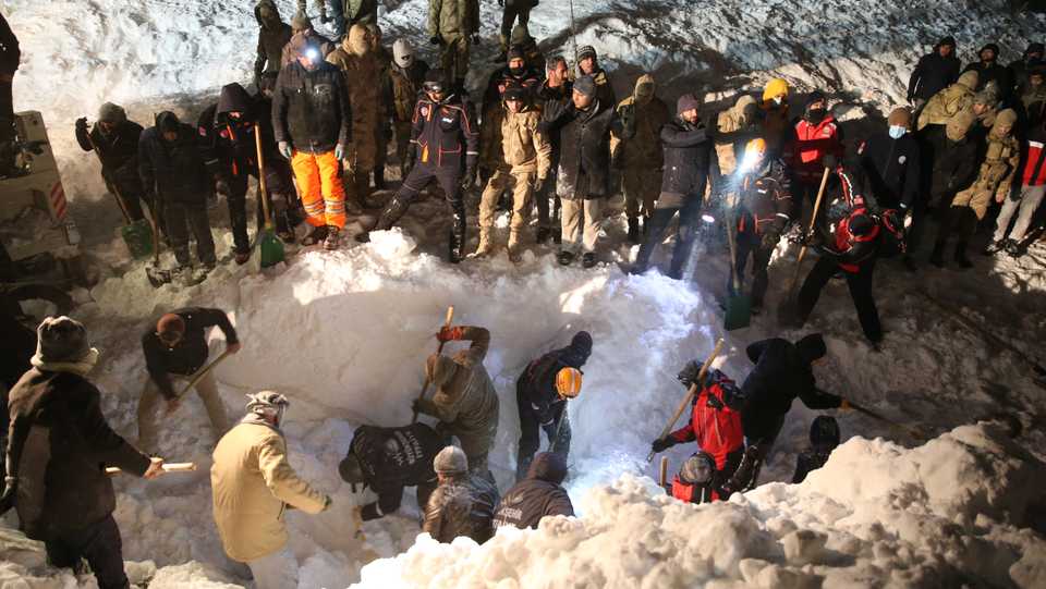 At least five killed after avalanche hits their vehicle in Van, Turkey on February 4, 2020.